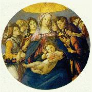 BOTTICELLI, Sandro Madonna of the Pomegranate (Madonna and Child and six Angels) fdgd painting